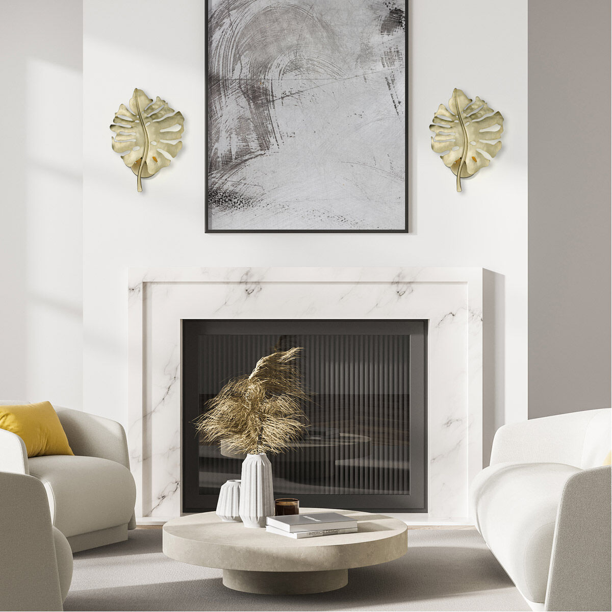 White and shop gold sconce